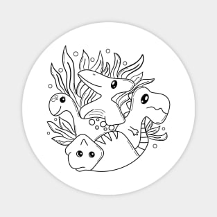 Dinosaurs doodle illustration Magnet